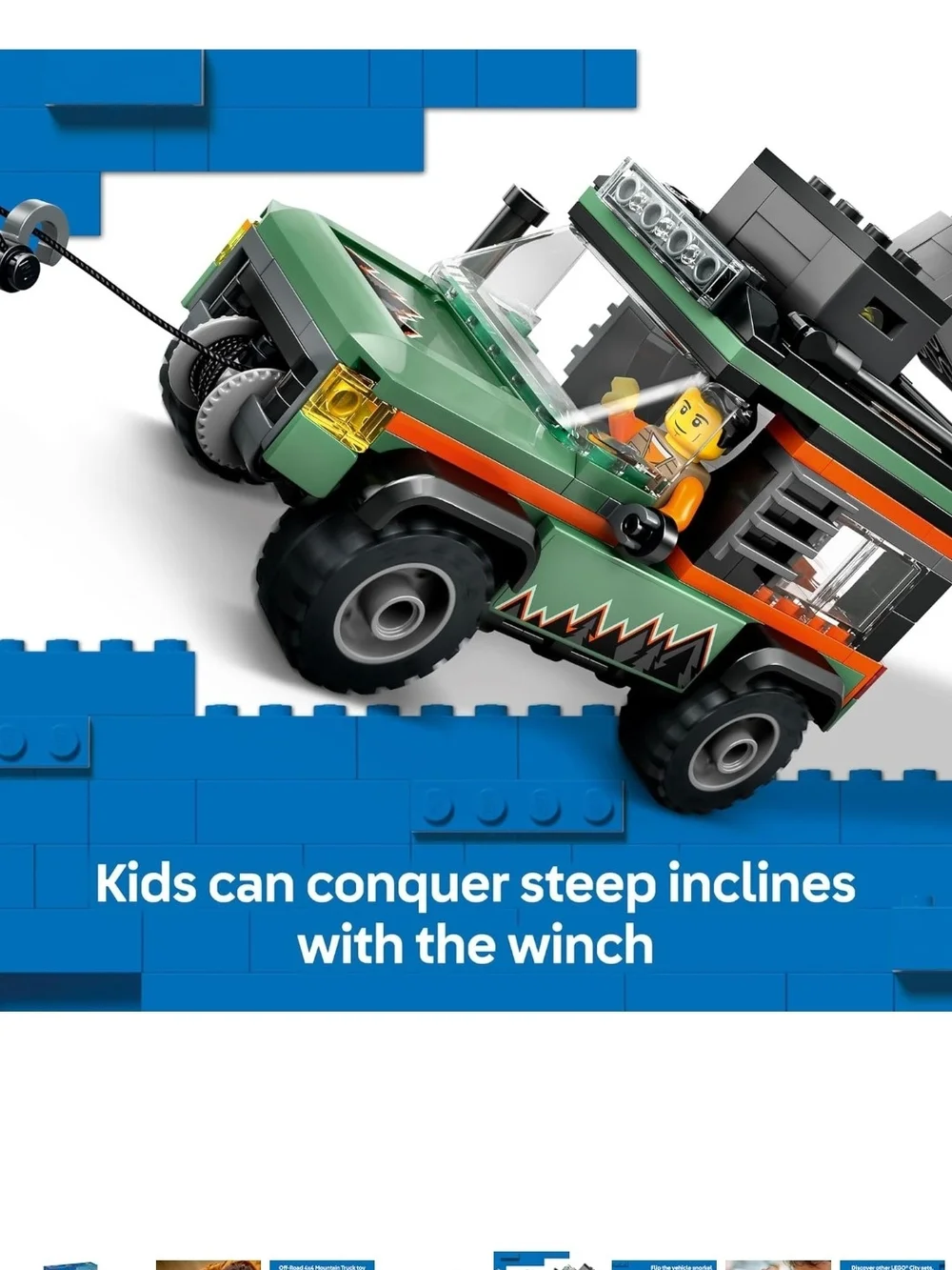 Lego City Green and Black Off-Road Mountain Truck Building Set